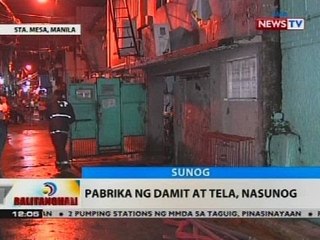 BT: Pabrika ng damit at tela, nasunog
