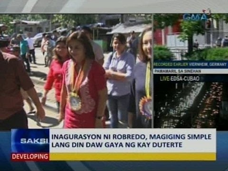 SAKSI: Inagurasyon ni Robredo, magiging simple lang din daw gaya ng kay Duterte
