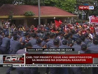 QRT: CHR, iimbestigahan din ang karahasan sa protesta sa U.S. Embassy