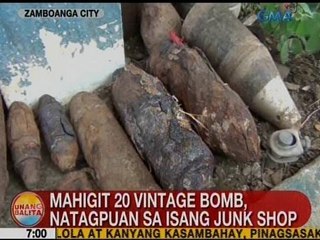UB: Mahigit 20 vintage bomb, natagpuan sa isang junk shop sa Zamboanga City