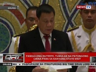 Pangulong Duterte, tumulak na patungong China para sa kanyang state visit