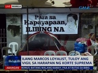 SAKSI: Ilang Marcos loyalist, tuloy ang vigil sa harapan ng Korte Suprema