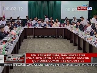 Sen. De Lima, naniniwalang ipinahiya lang siya ng imbestigasyon ng house committee on justice