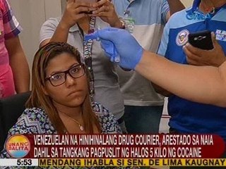 UB: Venezuelan na hinihinalang drug courier, arestado sa NAIA dahil sa tangkang pagpuslit ng cocaine