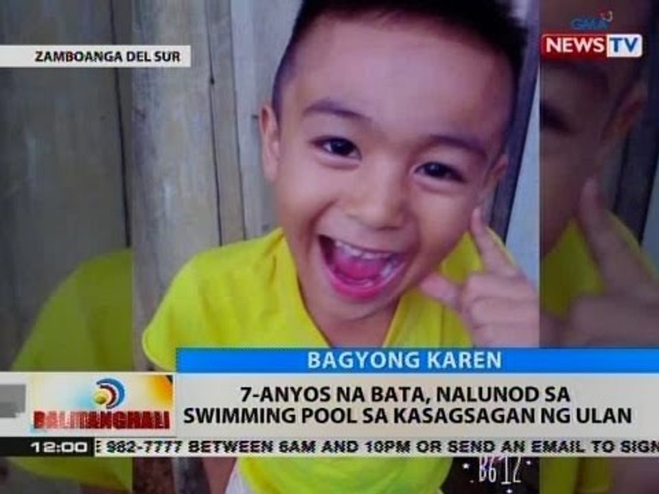 BT: 7-anyos na bata, nalunod sa swimming pool sa kasagsagan ng ulan