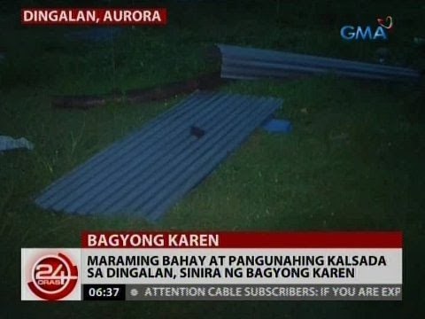 24 Oras: Maraming bahay at pangunahing kalsada sa Dingalan, sinira ng bagyong Karen