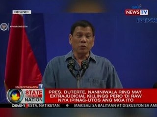 Pres. Duterte, naniniwala ring may extrajudicial killings pero 'di raw niya ipinag-utos ang mga ito