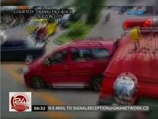 24 Oras: SUV na hindi raw nagbigay-daan sa truck ng bumbero, binatikos online
