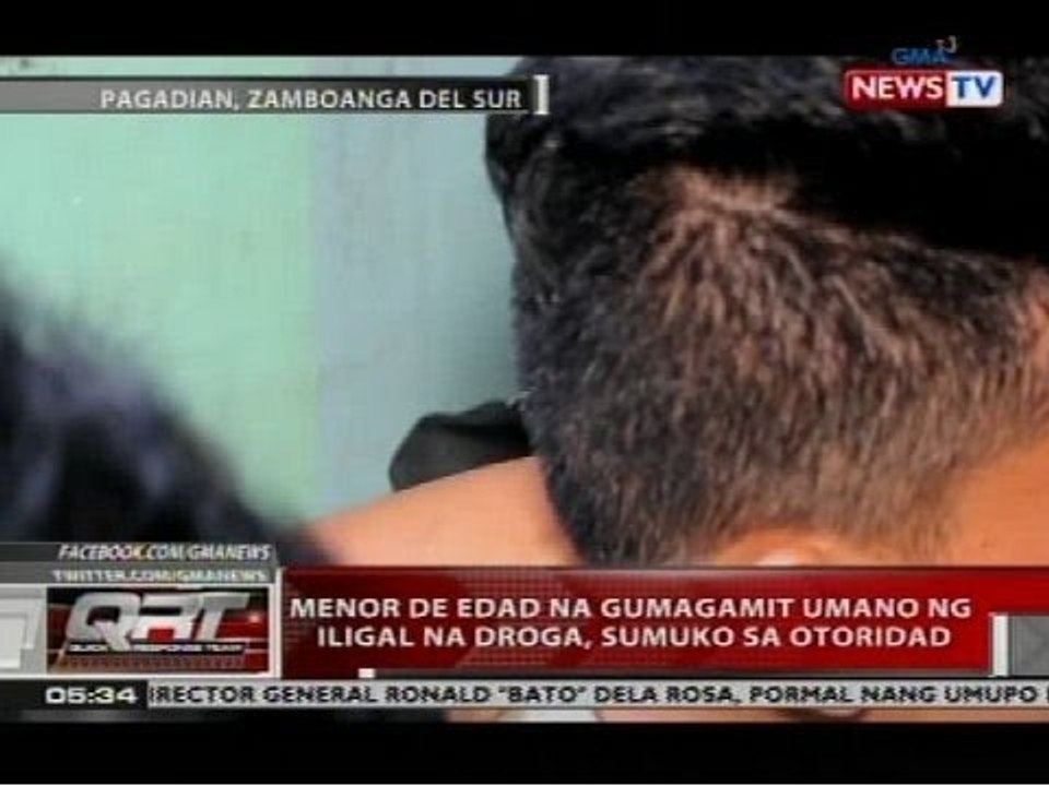 Menor de edad na gumagamit umano ng iligal na droga, sumuko sa otoridad