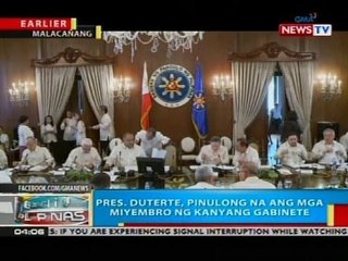 BP: Pres. Duterte, pinulong na ang mga miyembro ng kanyang gabinete