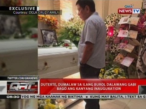 Duterte, dumalaw sa ilang burol dalawang gabi bago ang kanyang inauguration