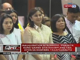 Inauguration ni Robredo, ipakikita kung gaano siya kasimpleng tao, ayon sa kanyang tagapagsalita