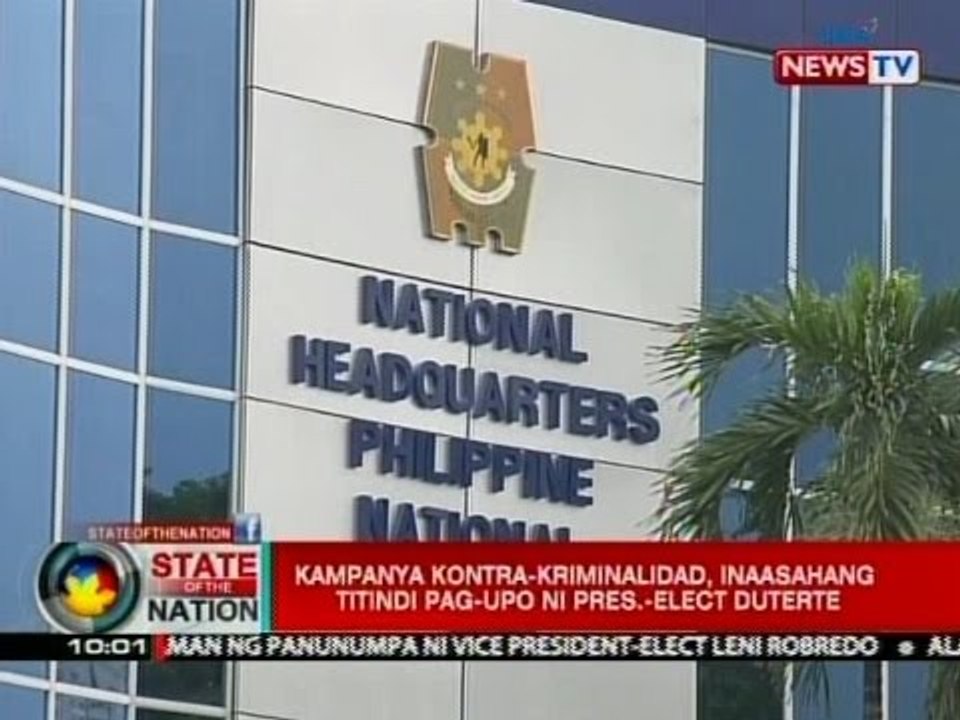 SONA: Kampanya kontra kriminalidad, inaasahang titindi pag-upo ni Pres.-elect Duterte