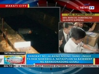 Bangkay ng lalaking noong isang linggo pa raw nawawala, natagpuan sa basemeng ng abandonang gusali
