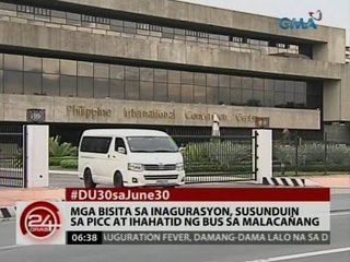24 Oras: Mga bisita sa inagurasyon, susunduin sa PICC at ihahatid ng bus sa Malacañang