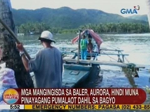UB: Mga mangingisda sa Baler, Aurora, hindi muna pinayagang pumalaot dahil sa bagyo