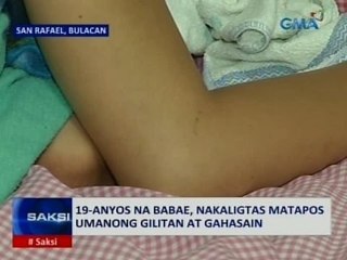 Saksi: 19-anyos na babae, nakaligtas matapos umanong gilitan at gahasain