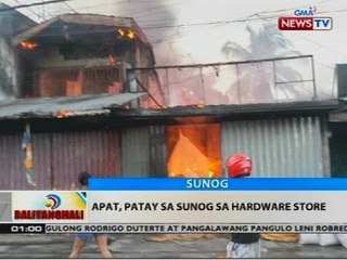 BT: Apat, patay sa sunog sa hardware store