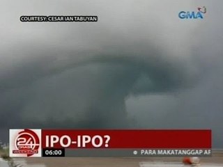 24 Oras: Tila dambuhalang ipo-ipo, nabuo sa dagat malapit sa Tacloban city airport
