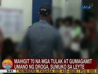 UB: Mahigit 70 na mga tulak at gumagamit umano ng droga, sumuko sa Leyte