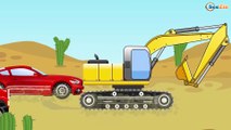The Yellow Excavator and The Crane - Diggers Cartoons - Vehicle & Chi Chi Car for children