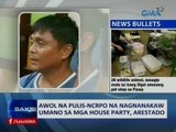 Saksi: AWOL na pulis-NCRPO nagnanakaw umano sa mga house party, arestado