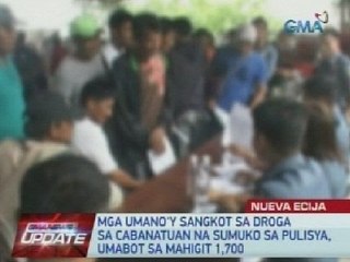Mga umano'y sangkot sa droga sa Cabanatuan na sumuko sa pulisya, umabot sa mahigit 1,700