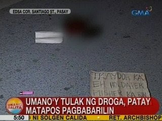 UB: Umano'y tulak ng droga, patay matapos pagbabarilin sa Pasay
