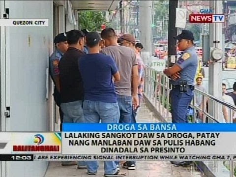 Lalaking sangkot daw sa droga, patay nang manlaban daw sa pulis habang dinadala sa presinto