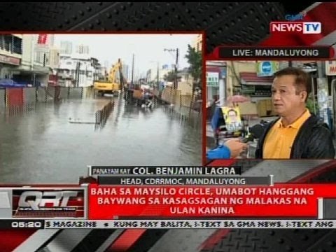 Baha sa Maysilo Circle, umabot hanggang baywang sa kasagsagan ng malakas na ulan kanina