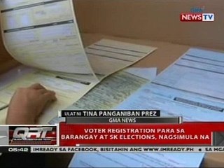 QRT: Voter registration para sa barangay at SK elections, nagsimula na