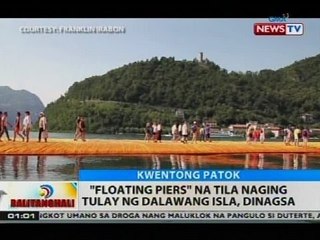 'Floating piers' na tila naging tulay ng dalawang isla, dinagsa
