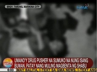 UB: Umano'y drug pusher na sumuko na nung isang buwan, patay nang muling magbenta ng shabu