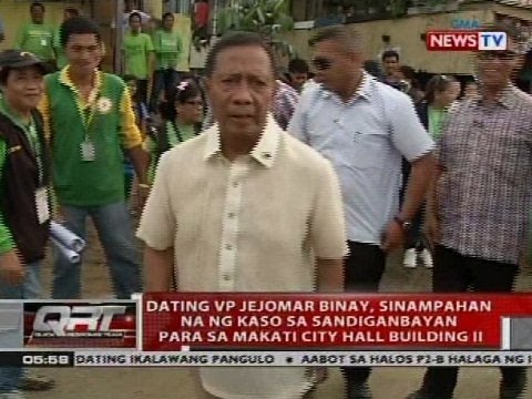 Dating VP Jejomar Binay, sinampahan na ng kaso sa Sandiganbayan