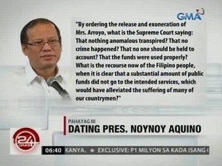 24 Oras: Pahayag ni dating Pres. Noynoy Aquino