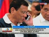Administrasyong Duterte, bubuhayin ang usaping pangkapayapaan sa CPP-NDF, MNLF at MILF