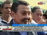 Mayor Erap, pinakiusapan ang mga nagtitindang nakahambang sa kalsada sa Divisoria na umalis na