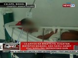 13-anyos na binatilyo, sugatan matapos mabaril ang sarili gamit ang nabiling improvised gun