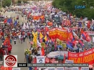 24 Oras: Mga militante, kilos-suporta ang isinalubong sa SONA ni Pangulong Duterte