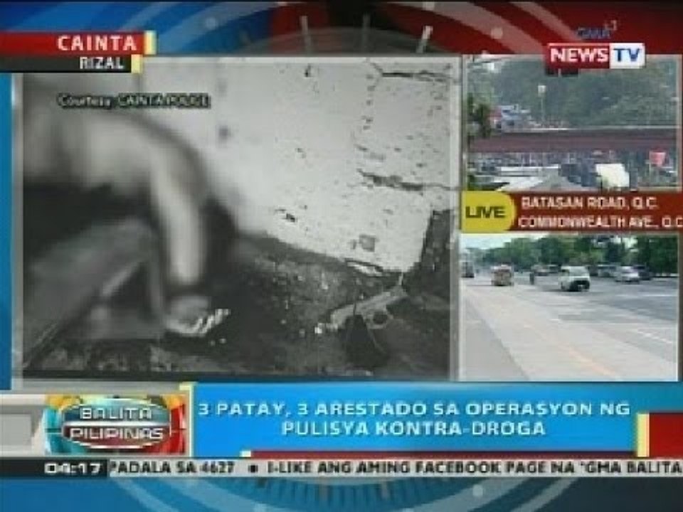 BP: 3 patay, 3 arestado sa operasyon ng pulisya kontra-droga