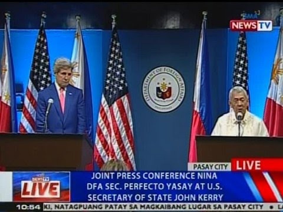 NTVL: Joint press conference nina DFA Sec. Perfecto Yasay at US Secretary of State John Kerry