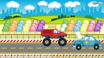 The Blue Police Car in Police Chase | Service & Emergency Vehicles Cartoons for children