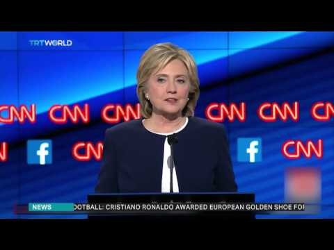 TRT World: Clinton takes center stage at democratic debate in US