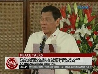 24 Oras: Pang. Duterte, ayaw nang patulan ang mga pasaring sa kanya
