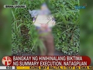 UB: Bangkay ng hinihinalang biktima ng summary execution, natagpuan sa Biñan, Laguna