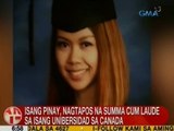 UB: Isang Pinay, nagtapos ng Summa Cum Laude sa isang unibersidad sa Canada