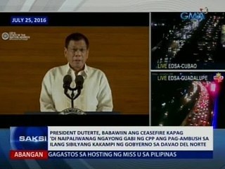 Pres. Duterte, babawiin ang ceasefire kapag 'di naipaliwanag ng CPP ang pag-ambush sa ilang CAFGU