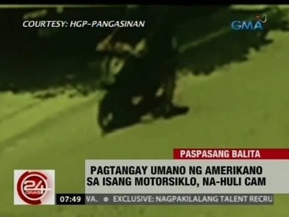 24 Oras: Pagtangay umano ng Amerikano sa isang motorsiklo, na-Huli Cam