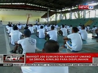 Mahigit 200 sumuko na sangkot umano sa droga, kinalbo para disiplinahin
