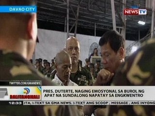 BT: Pres. Duterte, naging emosyonal sa burol ng 4 na sundalong napatay sa engkwentro